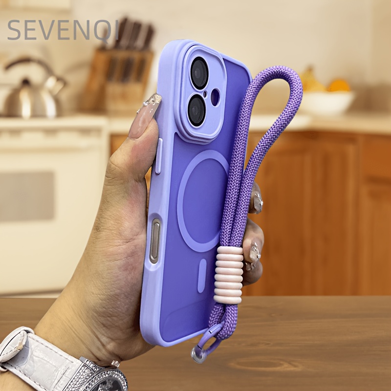 TEMU Custodia per telefono - (1 custodia per telefono e 1 cordino per custodia per telefono) Nuovo arrivo, tocco , custodia per Apple 16, magnetica,
