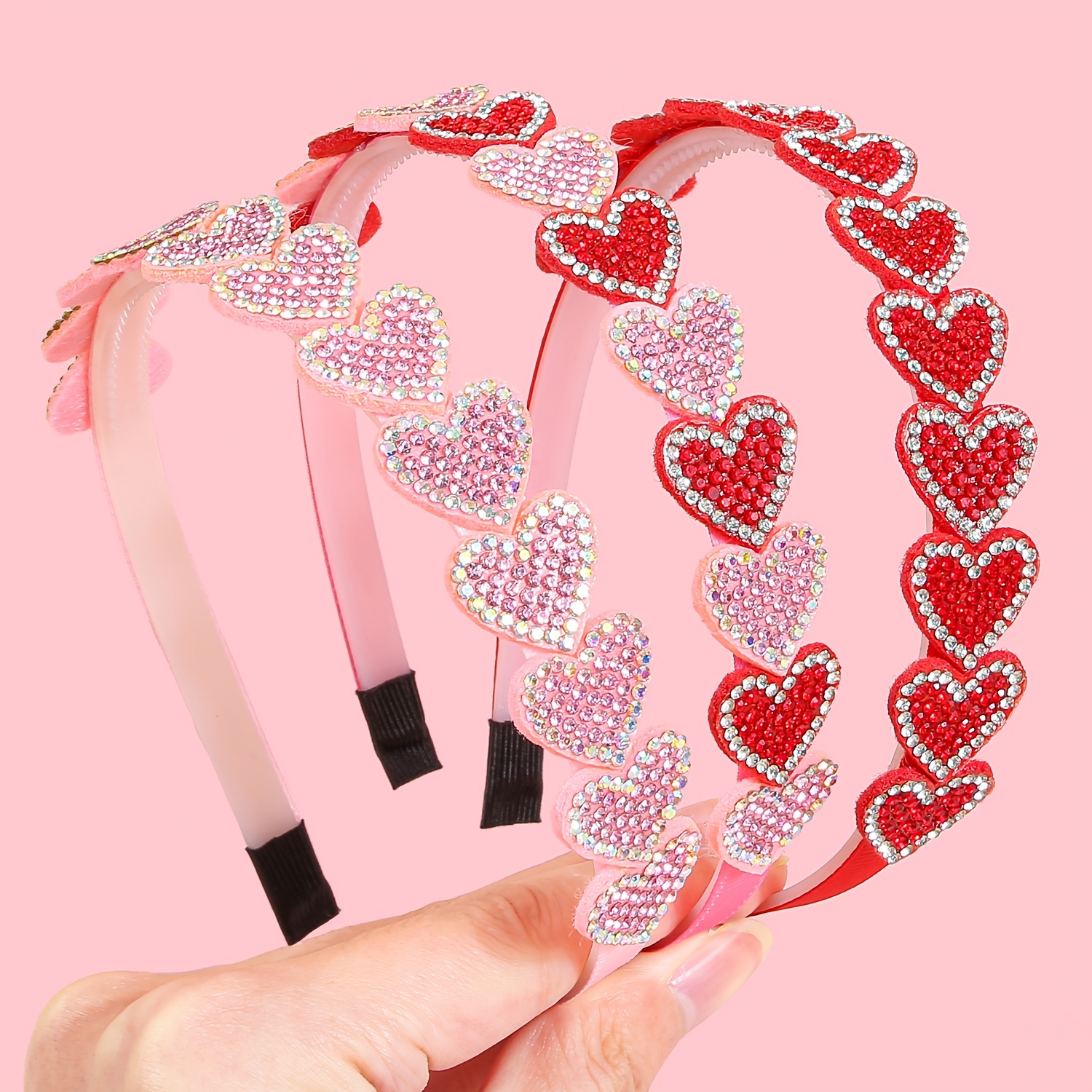 stylish valentines day heart headband women pink - Temu display picture 1