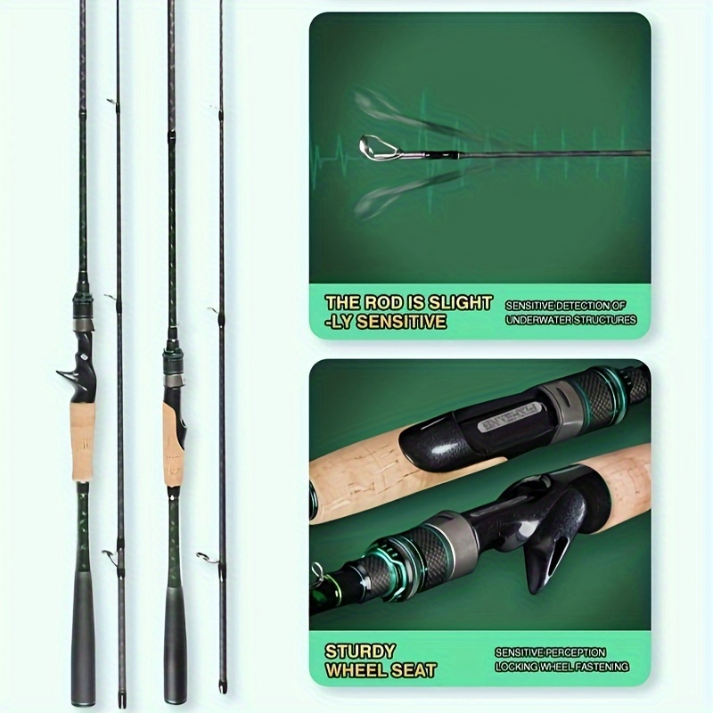 FRP Fishing Rod 1.6-2.4M Carbon Spinning Fishing Pole Casting Pole M Tune