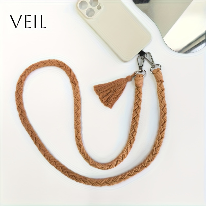 TEMU A Easy Long Tassel Handmade Woven Crossbody Phone Strap, A Versatile Accessory For Bags And Speakers, An Anti-loss Strap, Perfect As A Gift For