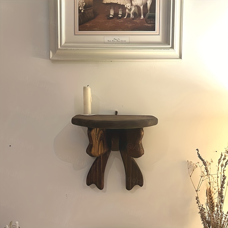 TEMU Rustic Holder - Wall-mounted Storage Shelf , Ideal For Candles & Decor In Living Room, Bedroom, Bathroom, Or Hallway