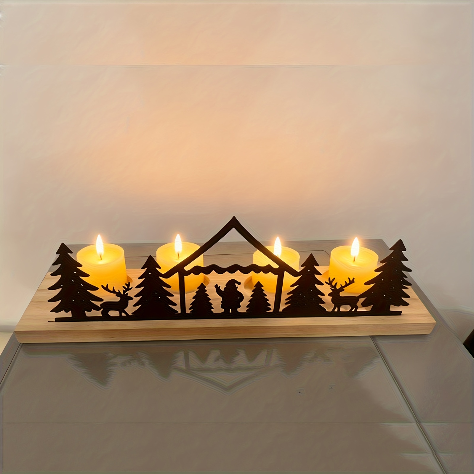 Nativity Scene Sets, Nativity Sets For Christmas Indoor, Black Metal Nativity Scene With Wooden Base, People Nativity…: retailer-supplied image