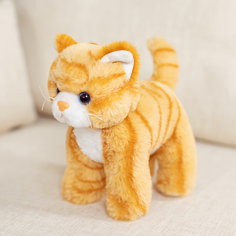 Image of Simulation Plush Toys Stuffed Animals Stripped Cat Plush Toy Look Real Stuffed Cats Realistic Cat Plush Toys Stuffed Animal Birthday Party Decor