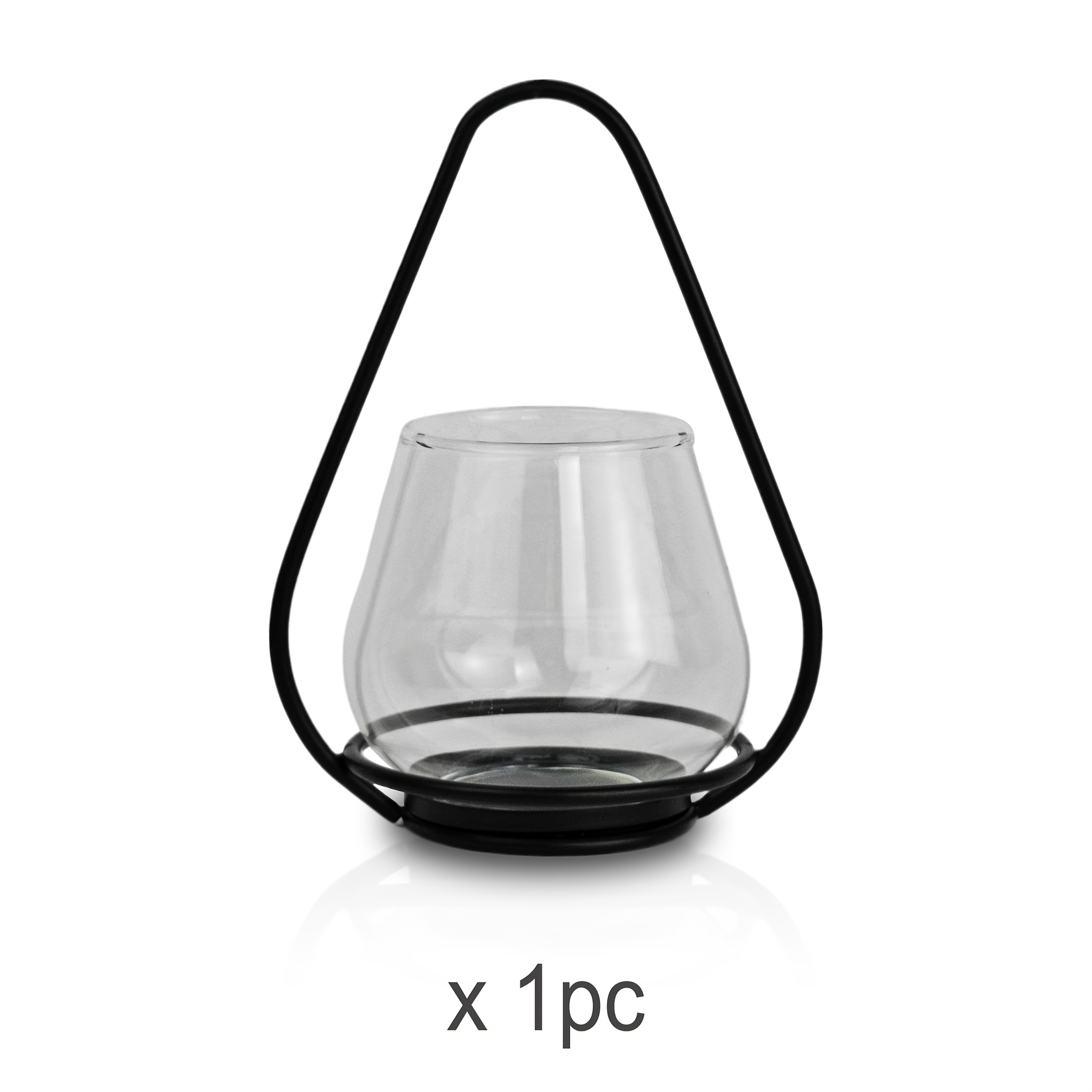 E-shop 1/2/3 Stück Metall Kerzenhalter Laterne, Schwarze Laternen-Kerzengestelle, Vintage Hängekerzenständer, Glas-Lichterbüchsen-Set,