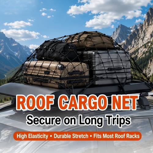 item picture suv net 110 x 80cm high elastic latex bag car roof rack cargo net cargo bundling fixing net suitcase bag anti scattering storage net outdoor self driving travel camping equipment fixing net car anti slip anti