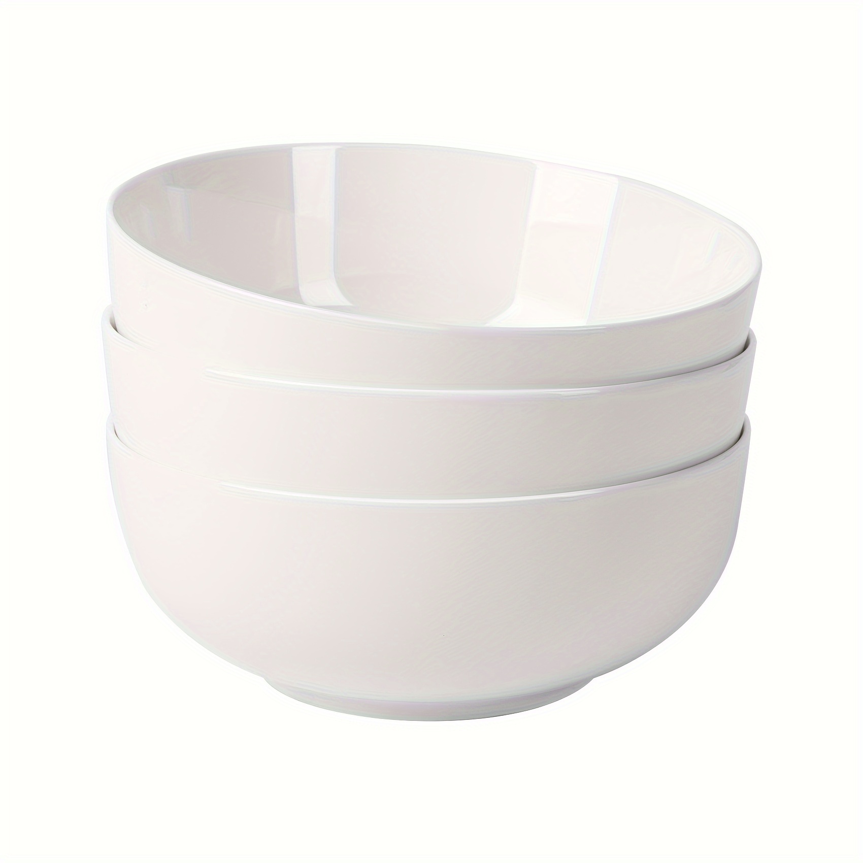 TEMU 64 Ounce Porcelain Bowls Set 3pcs Ceramic Bowls For Cereal, Soup, Salad, Pasta, Prep, Rice, Ice Cream, Microwave & Dishwasher Safe