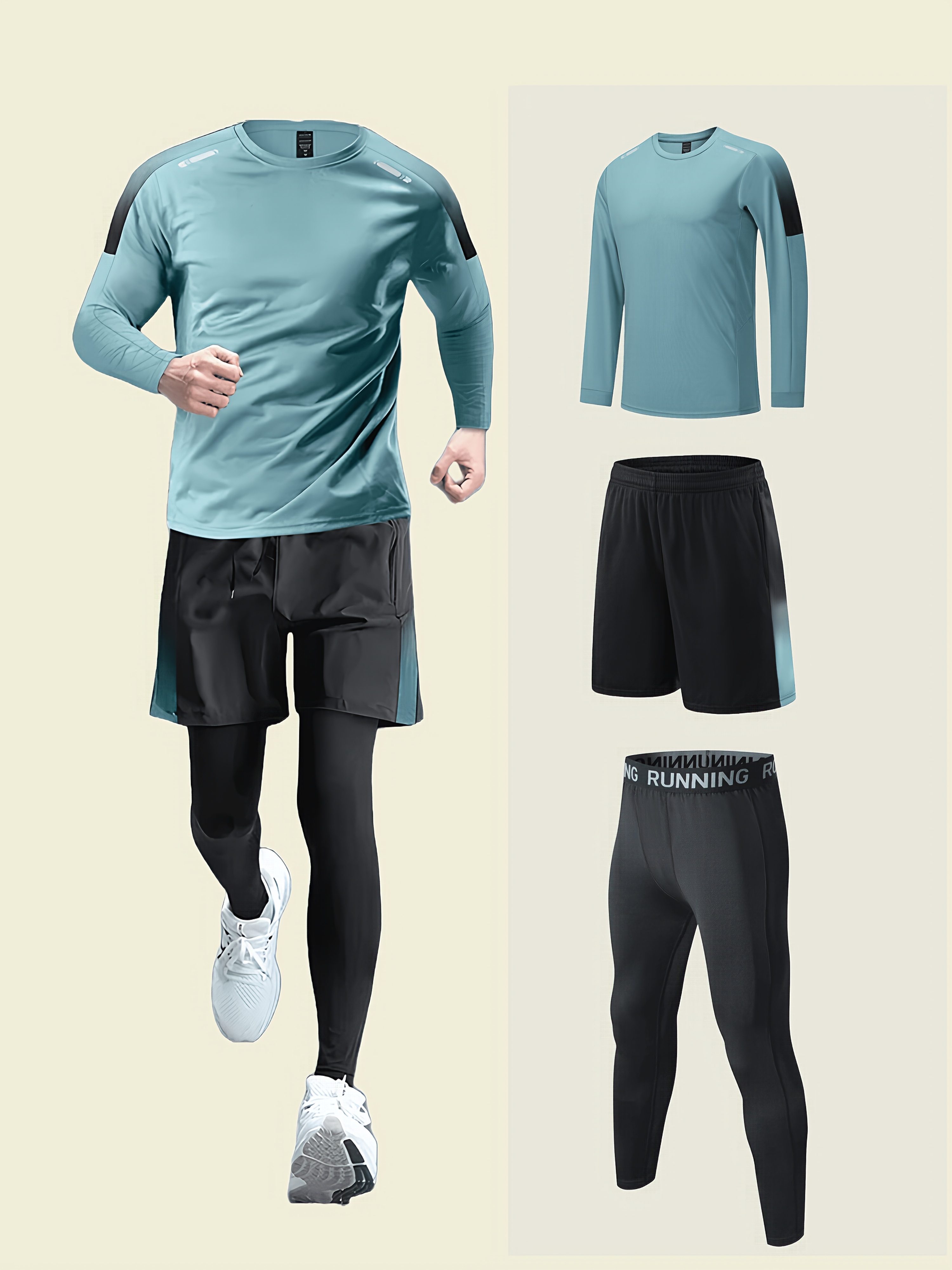 mens athletic suit 3pcs set fashionable soft comfortable breathable quick dry suitable for basketball football running and other   let you enjoy sports   and comfortable experience mens christmas gift