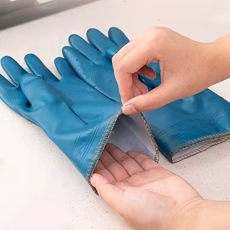 kitchen gloves for dishwashing warm lined household laundry gloves for autumn and winter Product details 3