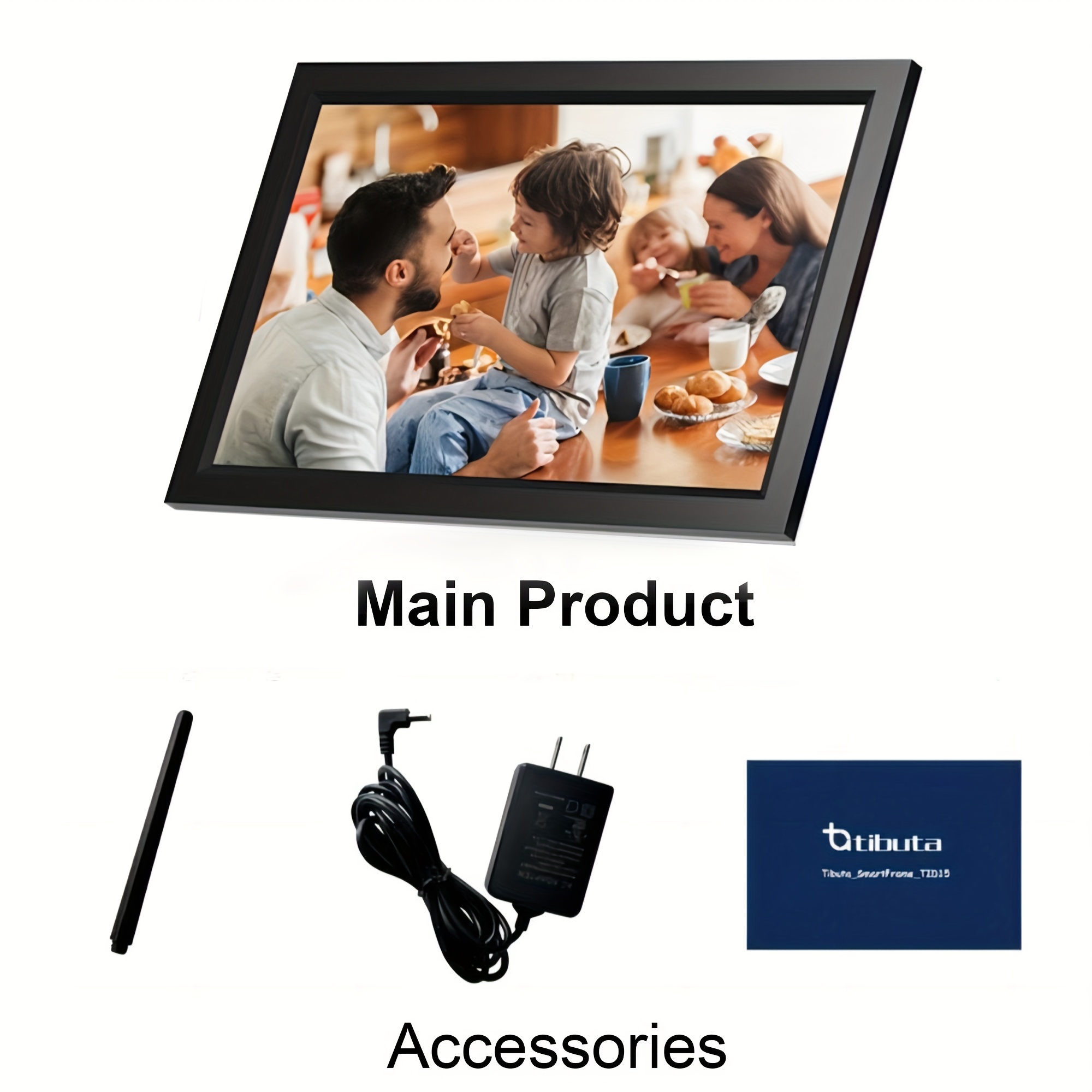 TEMU 15.6" Wifi Digital Photo Frame 32gb Large Storage Digital Photo Frame, Ips Hd 1080p Touch Screen Intelligent Photo Frame, Automatic Rotation,