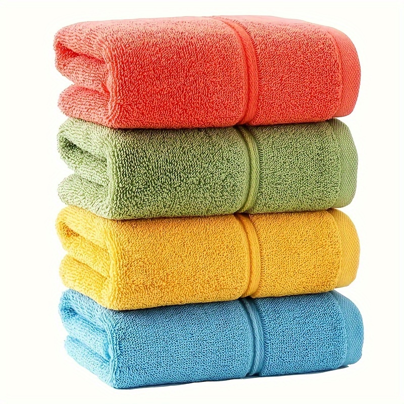 

4pcs -themed Oblong Towels Set - , Absorbent, And Quick-drying - Bathroom, Gym, Shower, Hotel, And Spa Use, 14*28in,, Modern Knit Fabric