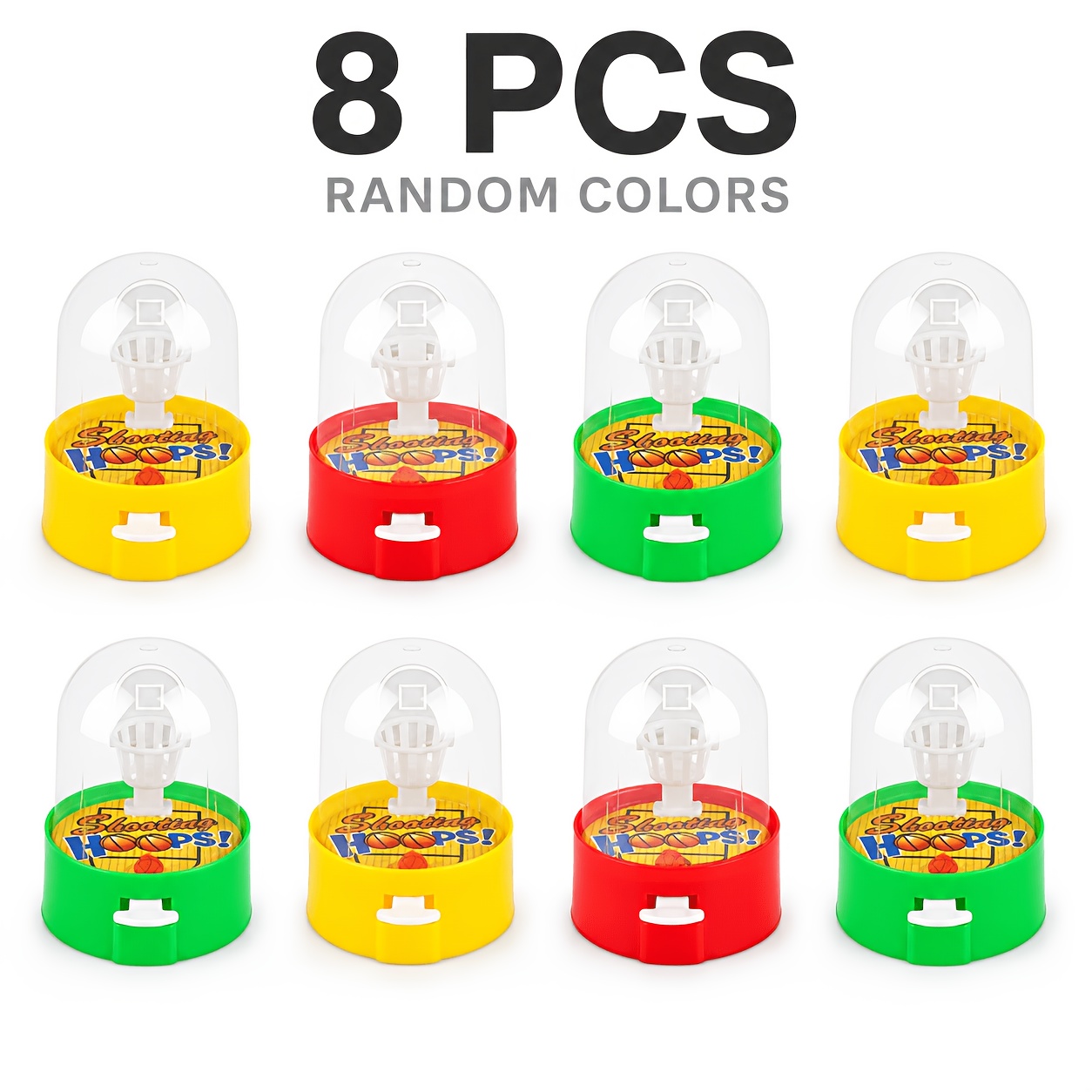 TEMU 8pcs Mini Tabletop Basketball Shooting Games, Push Button Finger Basketball Toys In Random Colors, Party Favors, Classroom Prizes & Fillers For