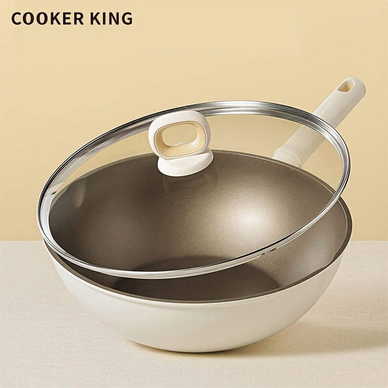 

Wok Antiadhésif Revêtu de COOKER KING avec Couvercle - , Prêt pour Induction, Compatible avec Toutes les Plaques de Cuisson