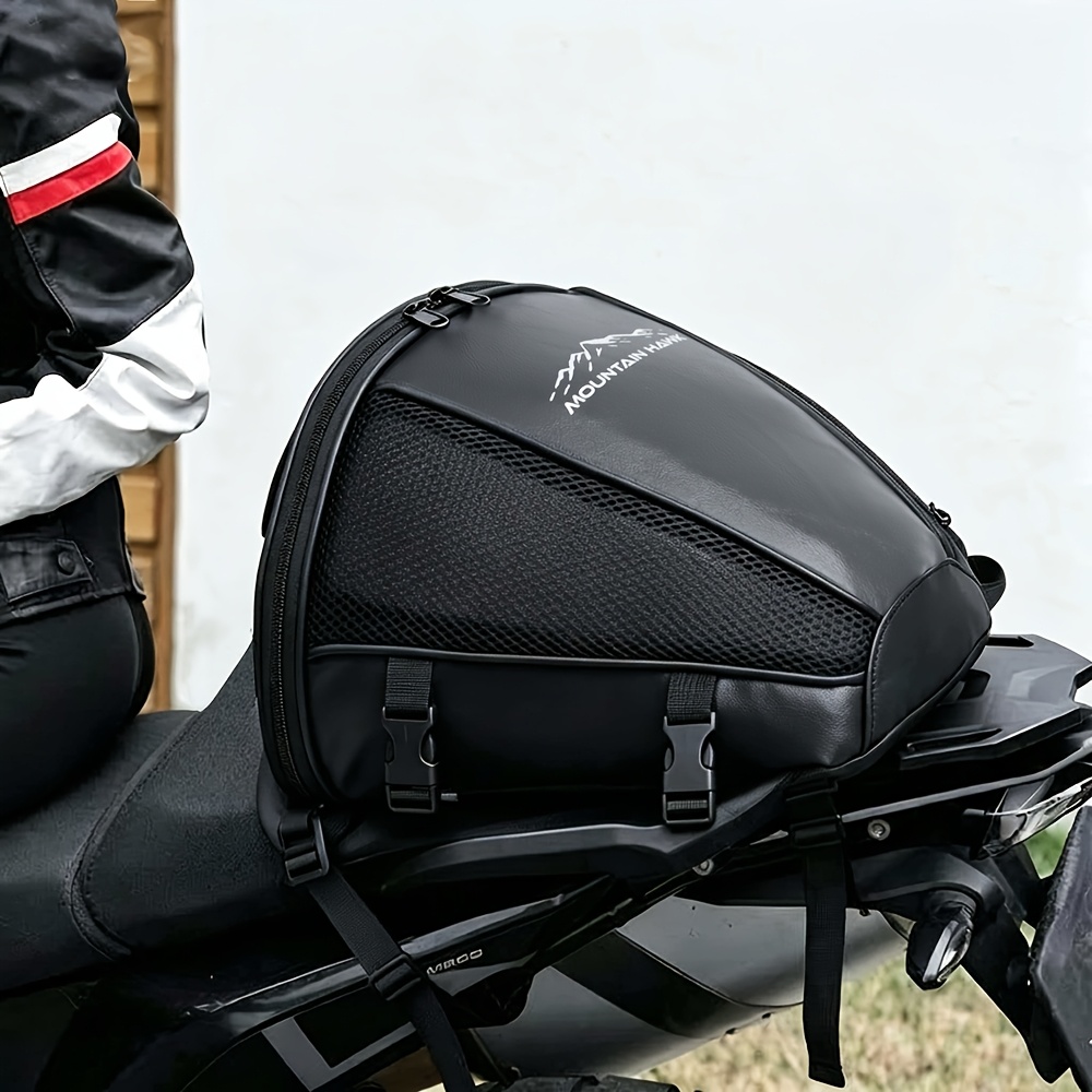 Motorcycle Rear Seat Bag, Faux Leather Tail Bag, Side Hanging Bag, Multi Functional Motorcycle Equipment Handbag