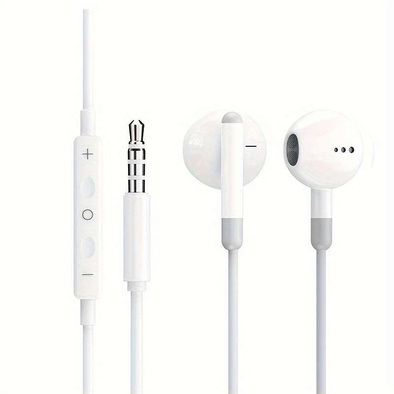 

Wired Stereo Earphones, White Shell, Digital Decoding, 3.5mm Jack, In-ear Headphones With Inline Remote Control & Microphone, 1.2m/47.24 Inch Cable Length