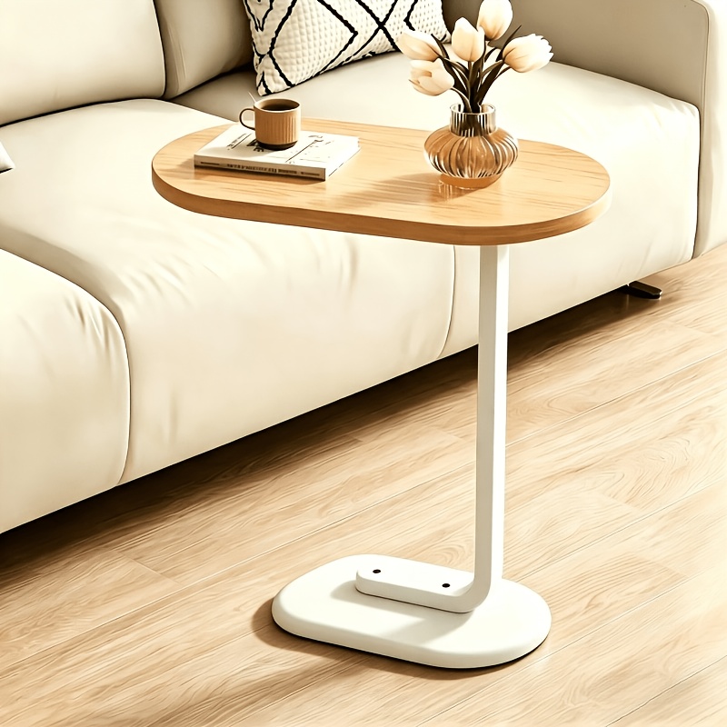 Mesa Auxiliar Moderna en Forma de C para Sofá y Mesa de Centro - Altura Compacta de 58....