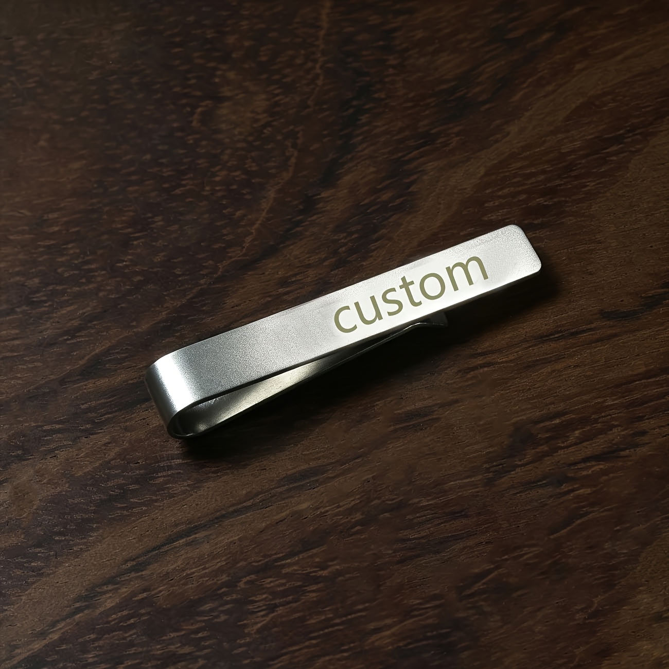 TEMU Custom 1pc Men's Wedding Tie Clip - Stainless Steel Minimalist Wedding Accessory With Letter Nameplate Gift For Groom, Groom, Bride And Groom -