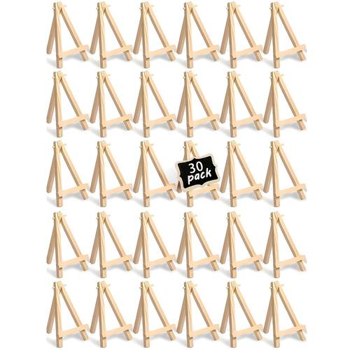 30 pack wooden mini easels heavy duty a frame display stands suitable for artists crafts weddings parties sturdy tabletop easels suitable for painting photos card making 30 pack