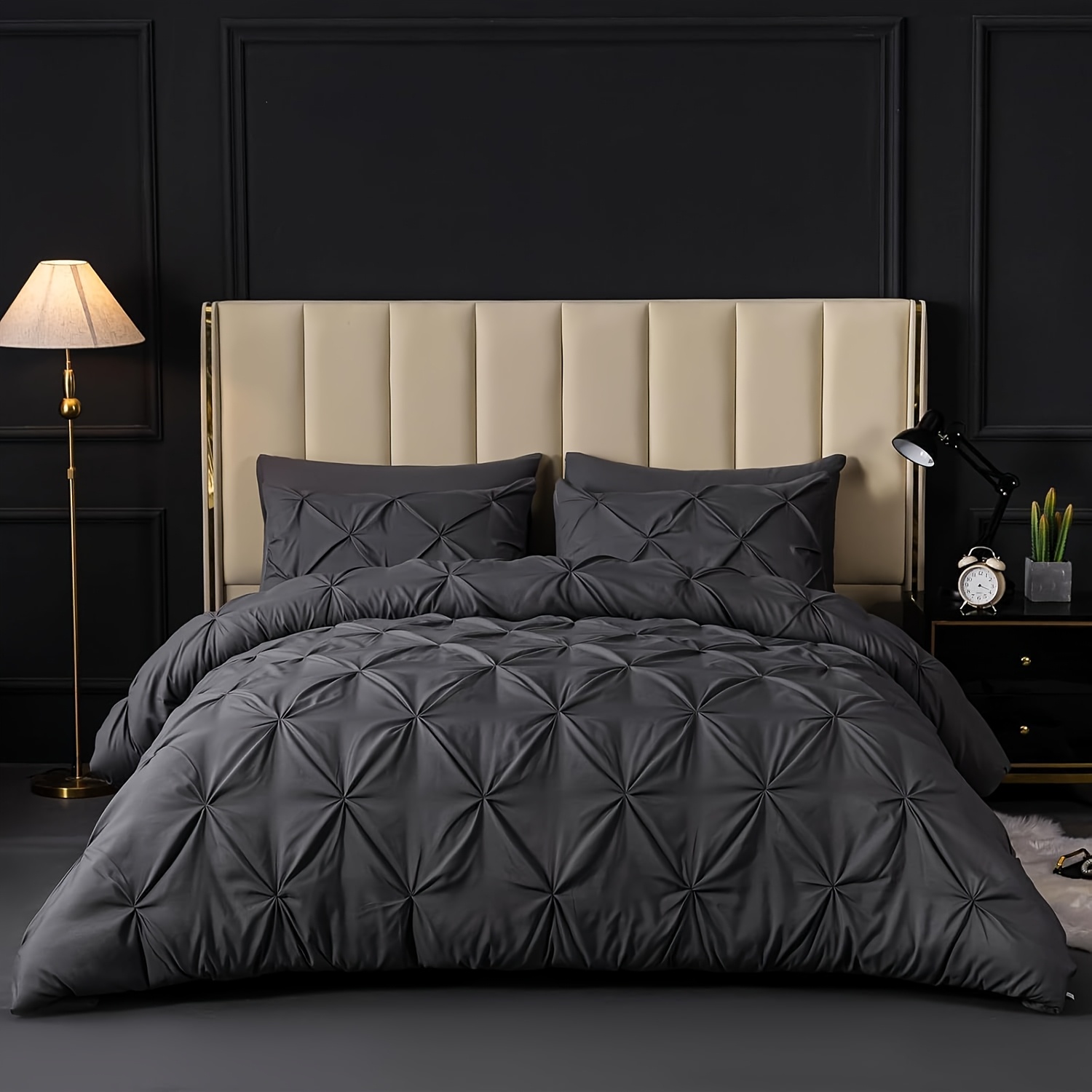 TEMU 7pcs Comforter Set - Comforter Sets For All Season, Pintuck Bedding Comforter Sets With Comforter, Flat Sheet, Fitted Sheet And Pillowcases & Shams