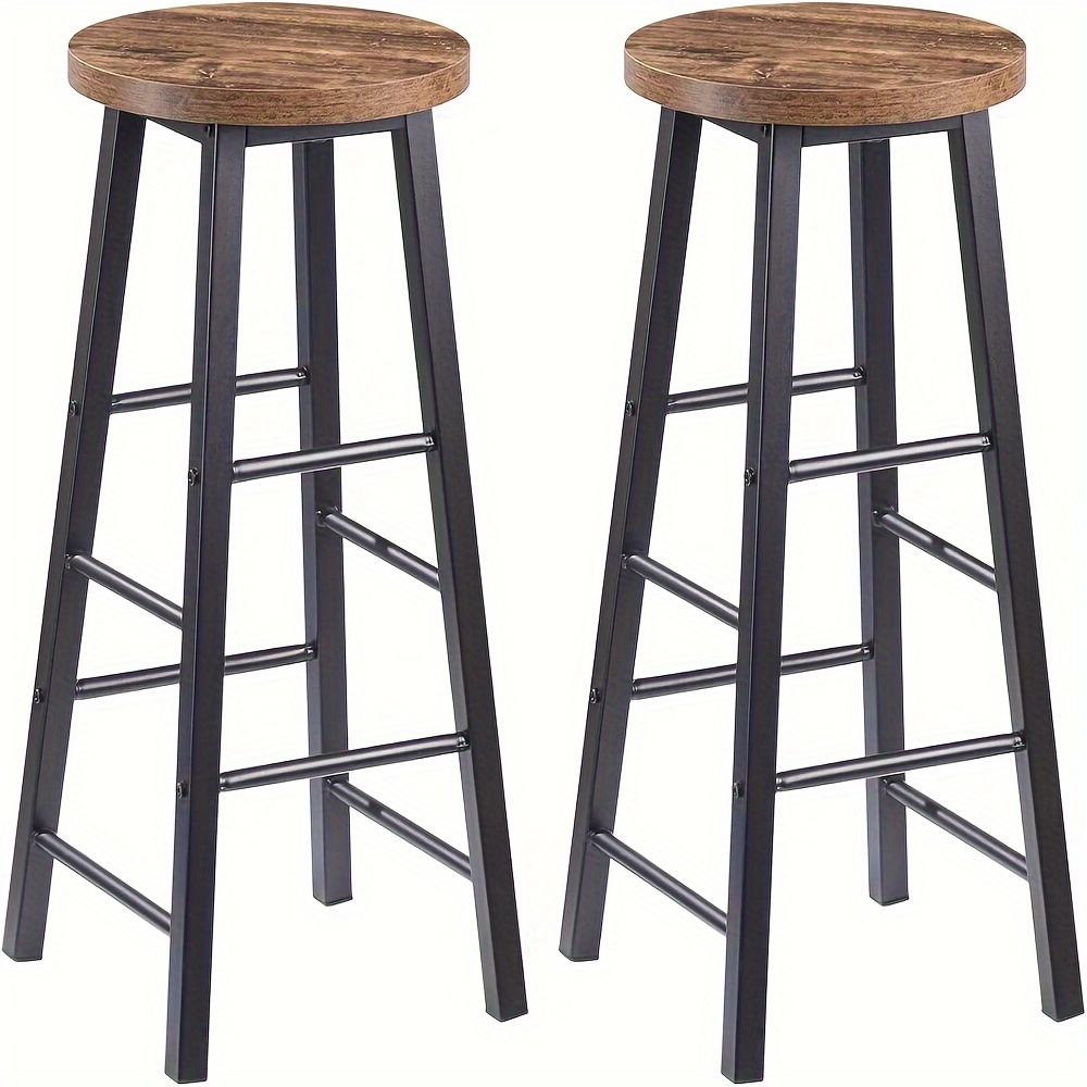 E-shop 2er-Set Barhocker, Bistro-Stühle, Metallstahlrahmen, Küchenstühle