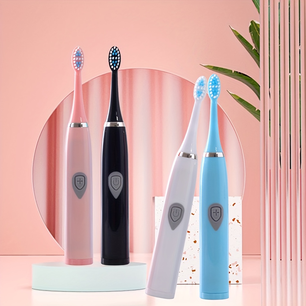 Cepillo de dientes eléctrico sónico portátil - Incluye 3 cabezales de repuesto y 5 opciones de color, fácil operación con un toque y cerdas suaves para una limpieza profunda y un cuidado dental integral, ideal tanto para viajes como para uso doméstico