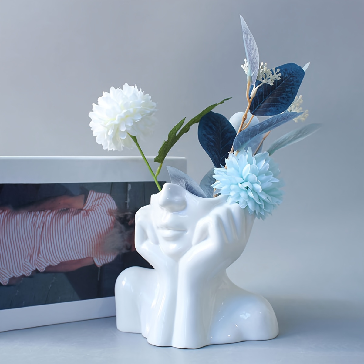 1個 女性頭部花瓶 樹脂製 モダン花瓶 庭/ホーム/リビングリーム装飾 テーブルアート像 屋内 屋外 ハロウィーン/クリ - Temu Japan