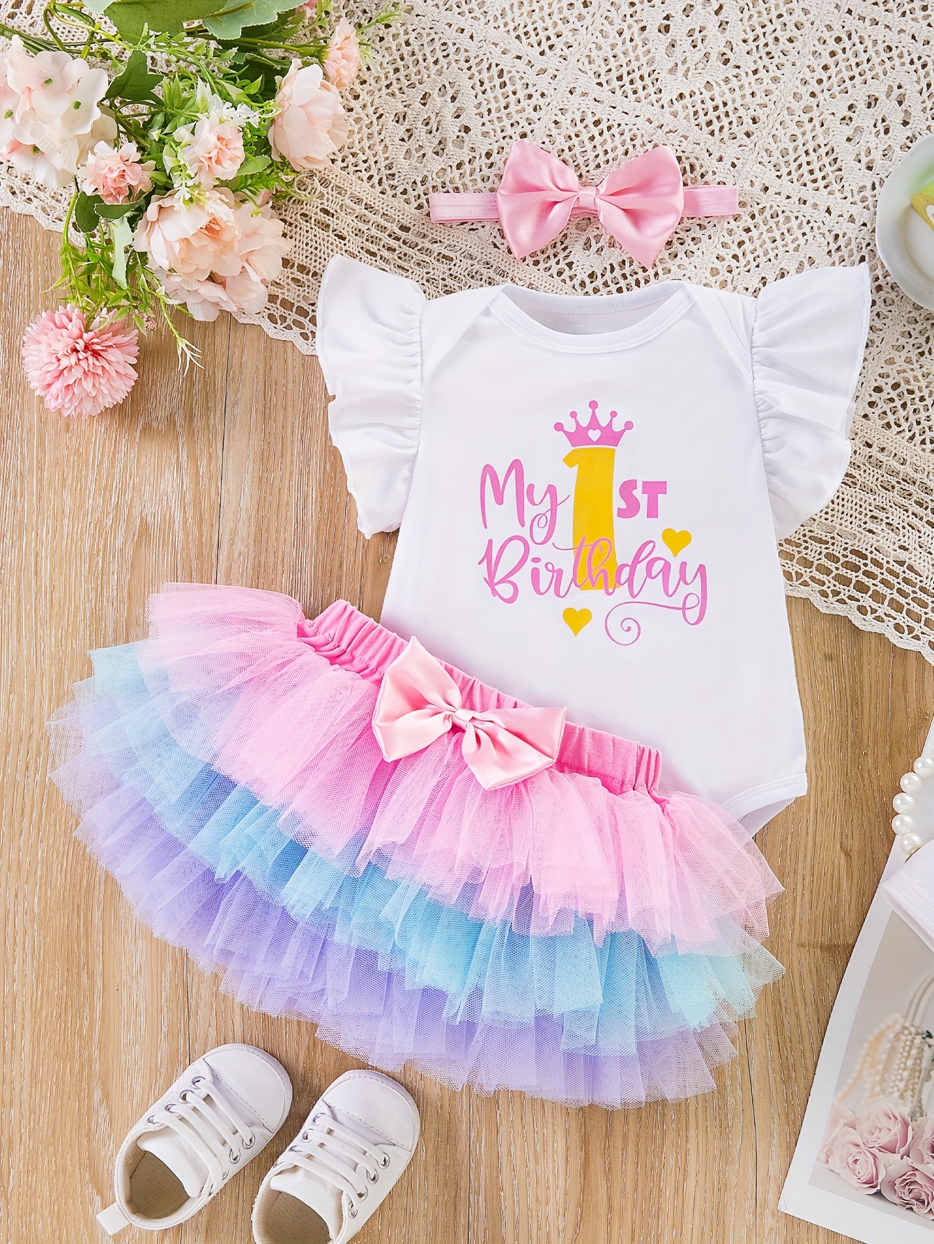 Skirt Baby Girl Year Old Birthday Outfits First Birthday Baby Girl Birthday  Party Dress Cute Pink