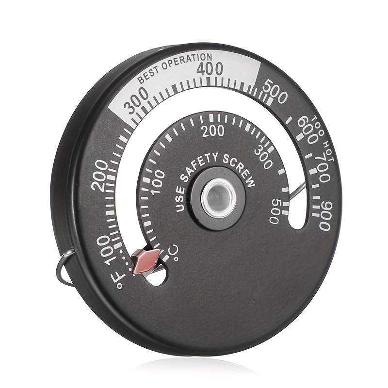 Image of Magnetic Fireplace Thermometer For Wooden Stove Heater, Heat Monitoring Instrument, Suitable For Stove , Pipes, Barbecue Grills - Stove And Fireplace Additions