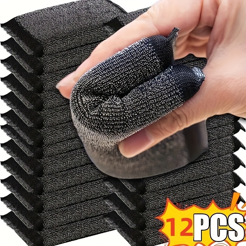 

12pcs Steel Scouring - Non-scratch, - Cleaning Cloths For & Windshields