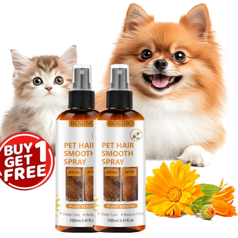 TEMU Cat And Dog Keratin Smoothing Spray And Shampoo. Gentle Formula Suitable For . Light Beige - Wipe Alternative. Suitable For , Smelly Cats And
