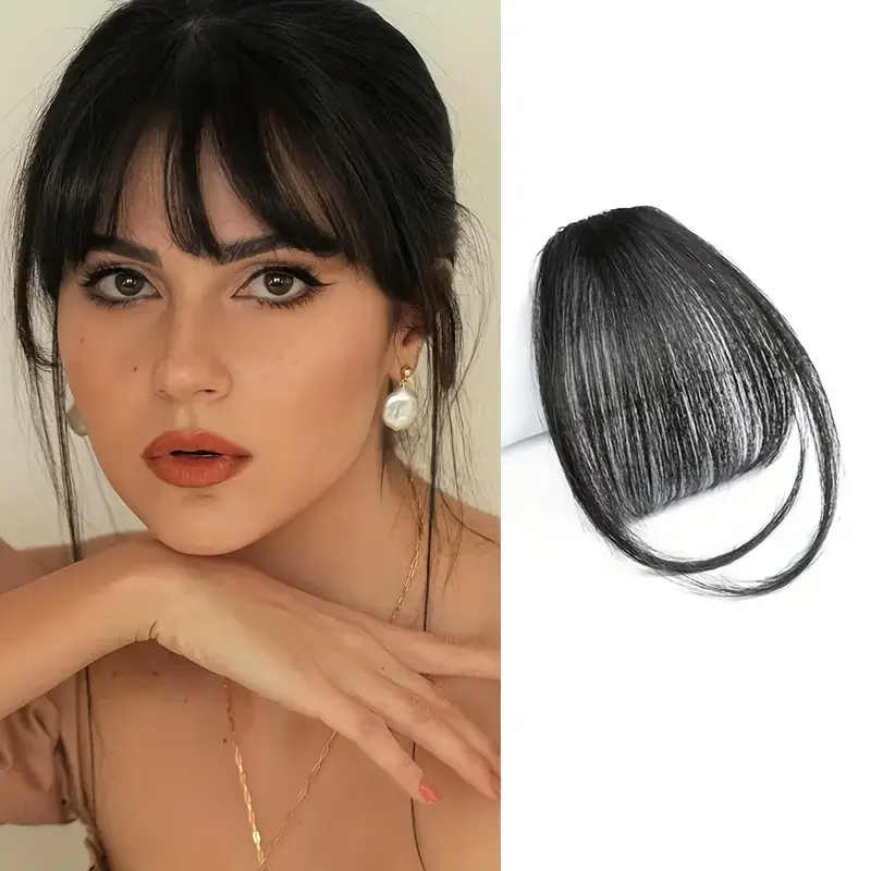 1pc clip in hair bangs for women natural look loose waves multi color options high temperature fiber versatile style accessory for all hair types details 0