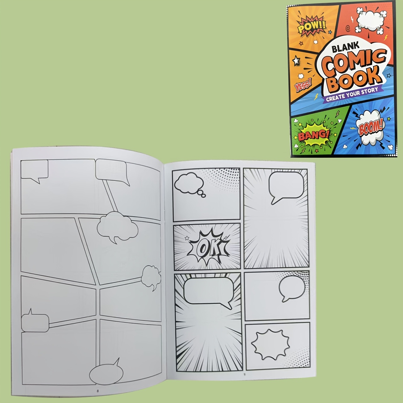 TEMU 32-page Blank Sketchbook For Comic Creation, Diy Story Drawing Notebook With Pre-designed Templates, Easily Create Personal Adventure Stories,