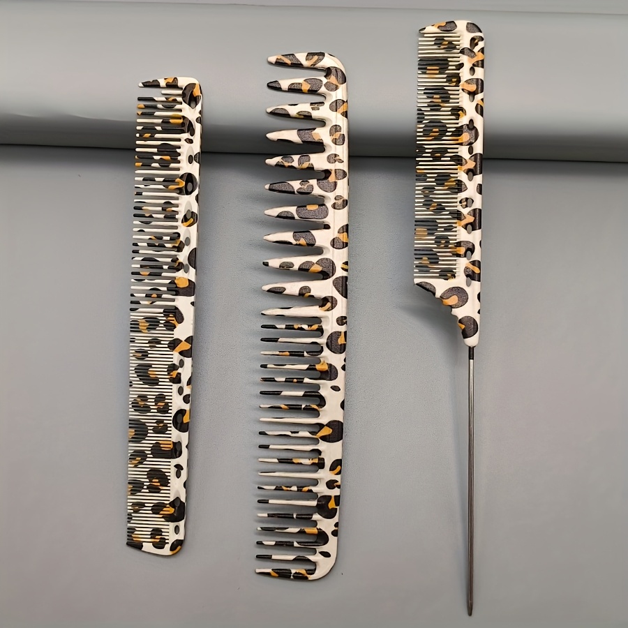 Image of 3pcs Set Of Hairdresser' Comb Set Graffiti Style Comb Set Unisex Hair Styling Universal Professional Salon Hairdresser Hairdressing Tool Comb