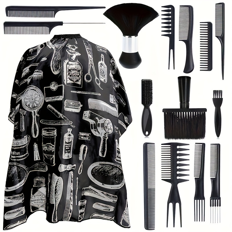 

15pcs Hairdressing Tool Set, Haircutting , Comb, And Styling Accessories