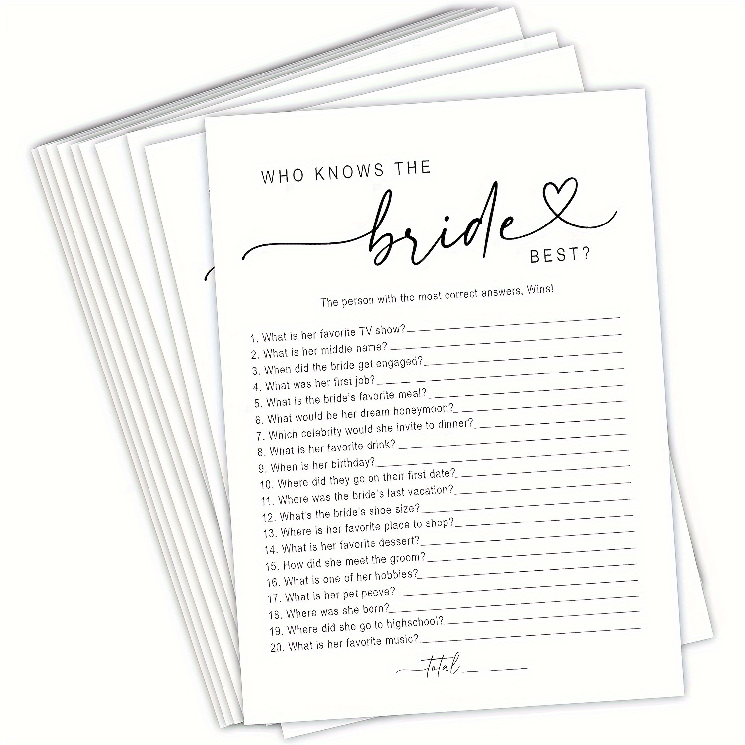 

50 Packs Of ' The Bride Best' Cards: Bridal Showers, Weddings, And Bachelorette Parties