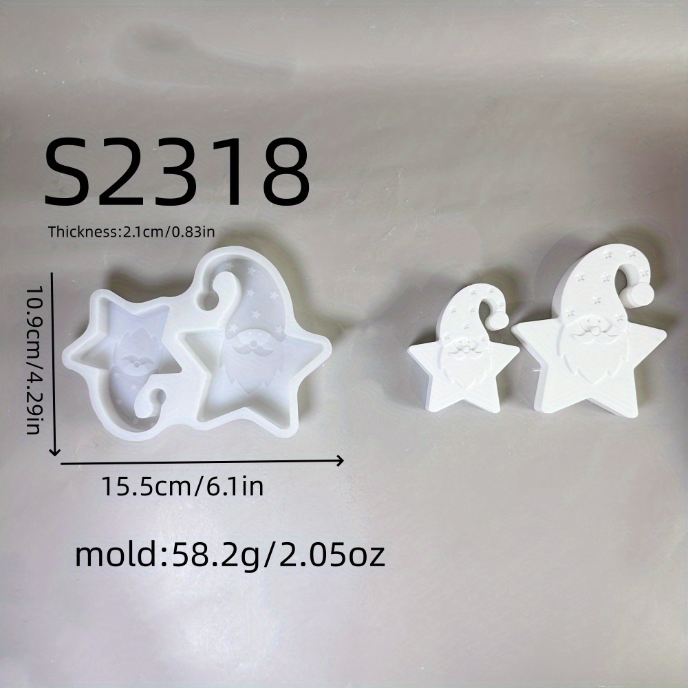 Silicone Resin Mold For -shaped Santa Claus, Candle Silicone Mold, Plaster Ornament Silicone Mold, Silicone Molds For Home Decoration, Epoxy Resin Mold 60 S2318