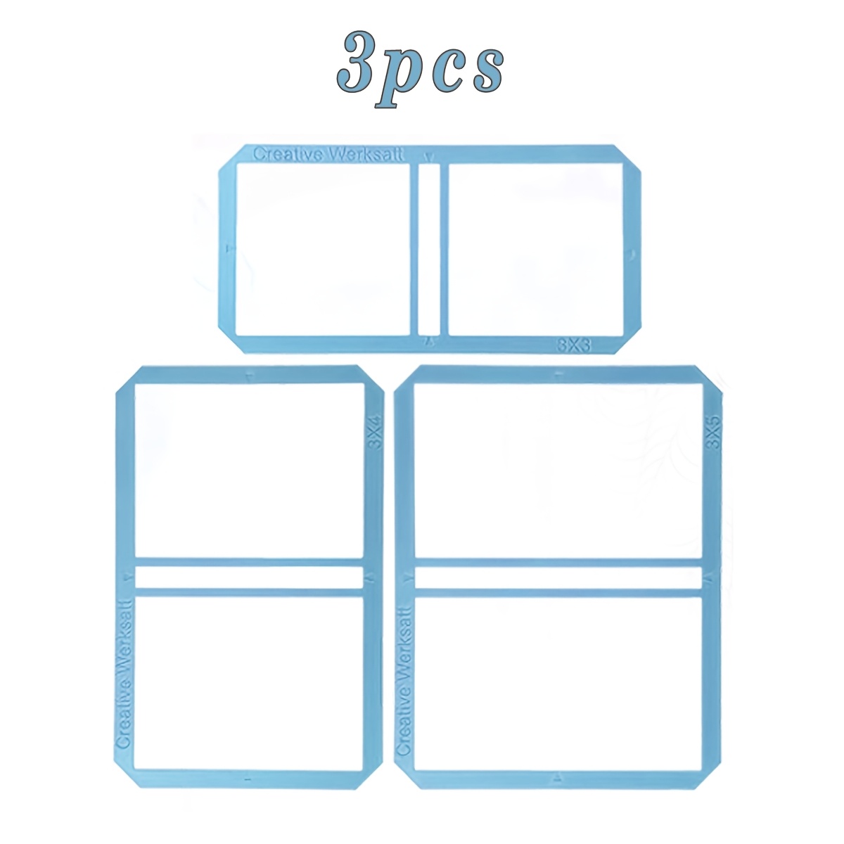 TEMU 3pcs 3 Styles Notes Bookbinding Guide Template Mini Bookbinding Ruler Scrapbooking Tool Rectangle 1pc/ Stamping Tools Jewelry Making Accessories