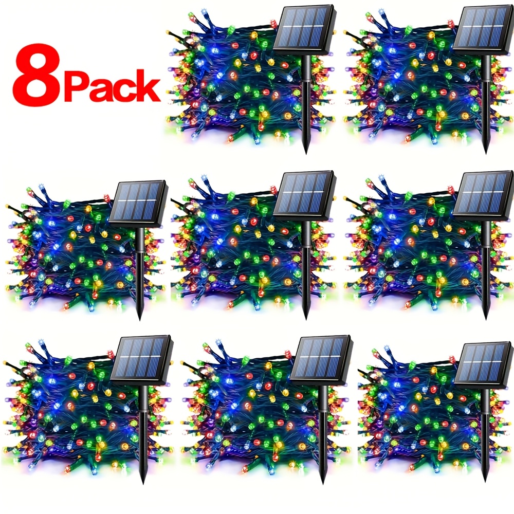 

4pack 131ft Solar String Lights - 100led, 8 , Waterproof, Solar-powered, Indoor/outdoor Christmas Tree Lights For Patio, Home, Party, Yard Decorations