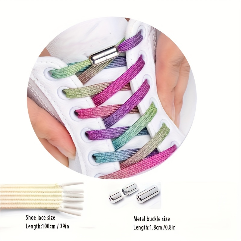 1 Pair Of Adjustable Elastic Colored Laces, Loafers For Adults, The Elderly, The Comfort Level Can Be Freely Adjusted