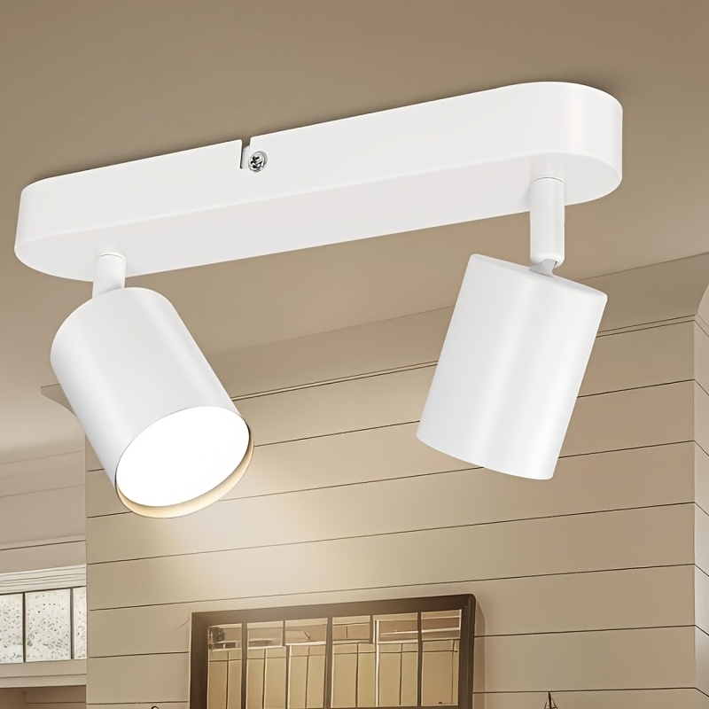 Artikelbild 1-tlg./2-tlg. 2-wege-deckenstrahler-schiene weiß, moderne deckenleuchte verstellbar mit gu10-fassung, spotlights decken-innenstrahler drehbar für küche, schlafzimmer, flur, gu10-glühbirne nicht enthalten