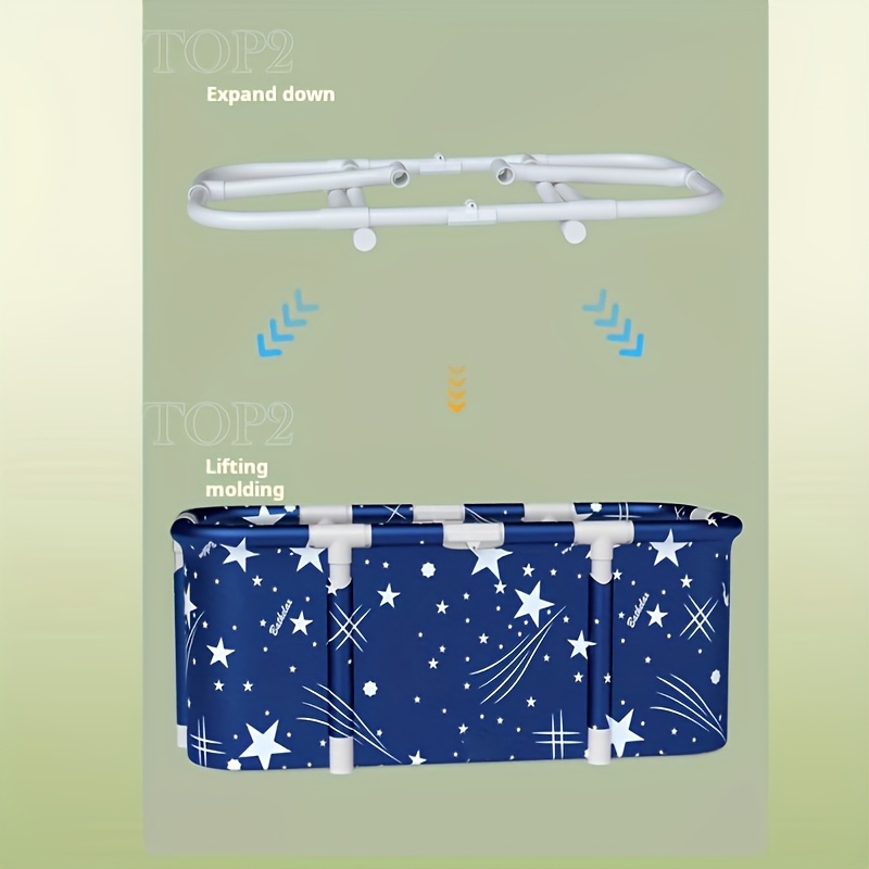 109.98cm wide large foldable bathtub - adult portable ice water bathtub, suitable for home, outdoor and gym, supports cold and hot baths, no installation required, quick opening, reinforced frame, Christmas presents