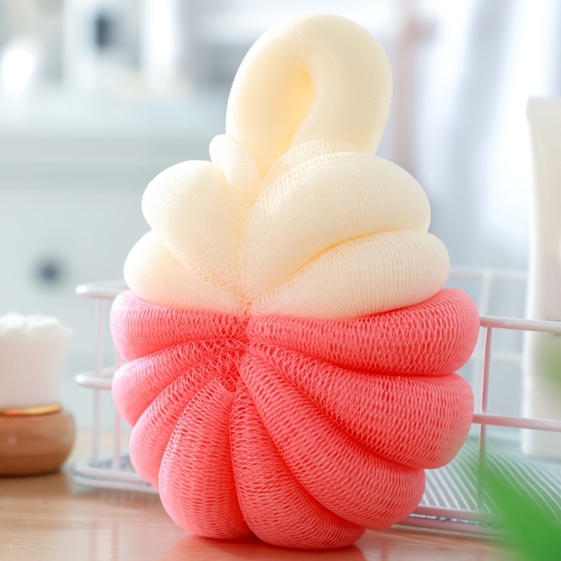 2pcs Large Color-Blocked Pumpkin-Shaped Bath Balls, Random Colors