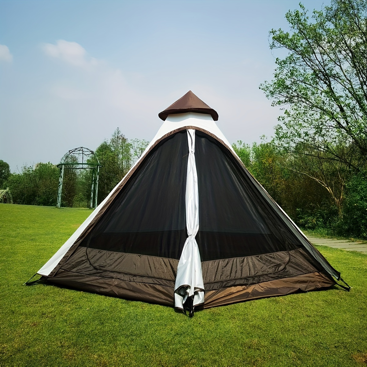 Portable Double Layers Breathable Indian Teepee Tent For 4 Person