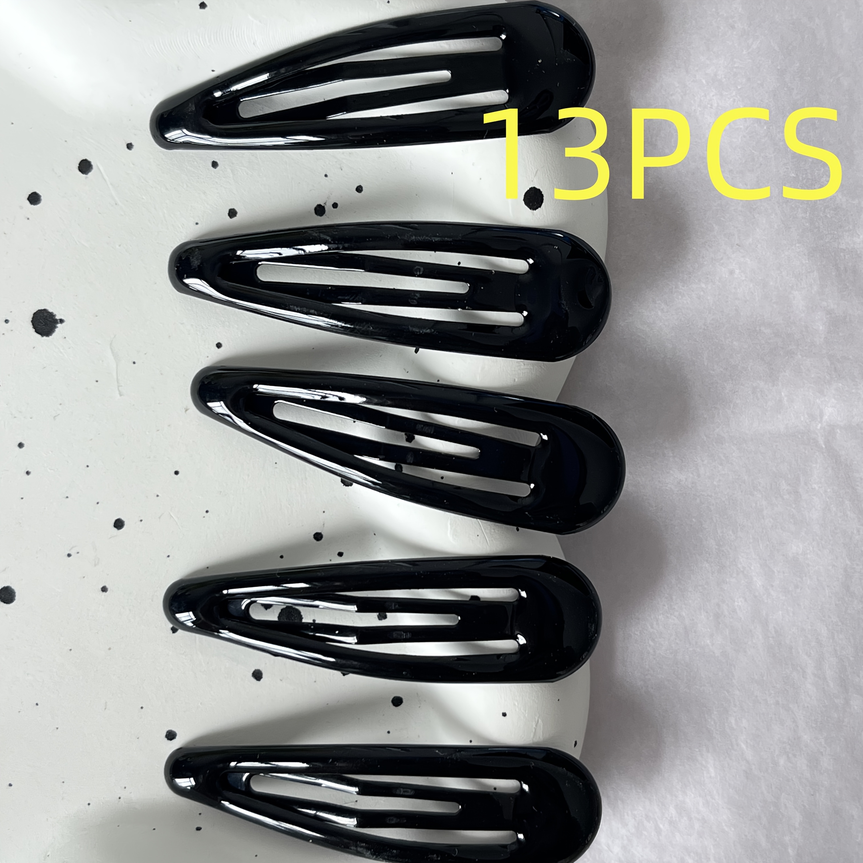 Image of Women's Cute Teardrop Hair Clip - Black Non-slip Hairpin With Safety Spring Clasp, Lightweight Daily And Special Occasion Hair Accessory, , Fashion Hair Clip, , Must-have For Fashion Enthusiasts