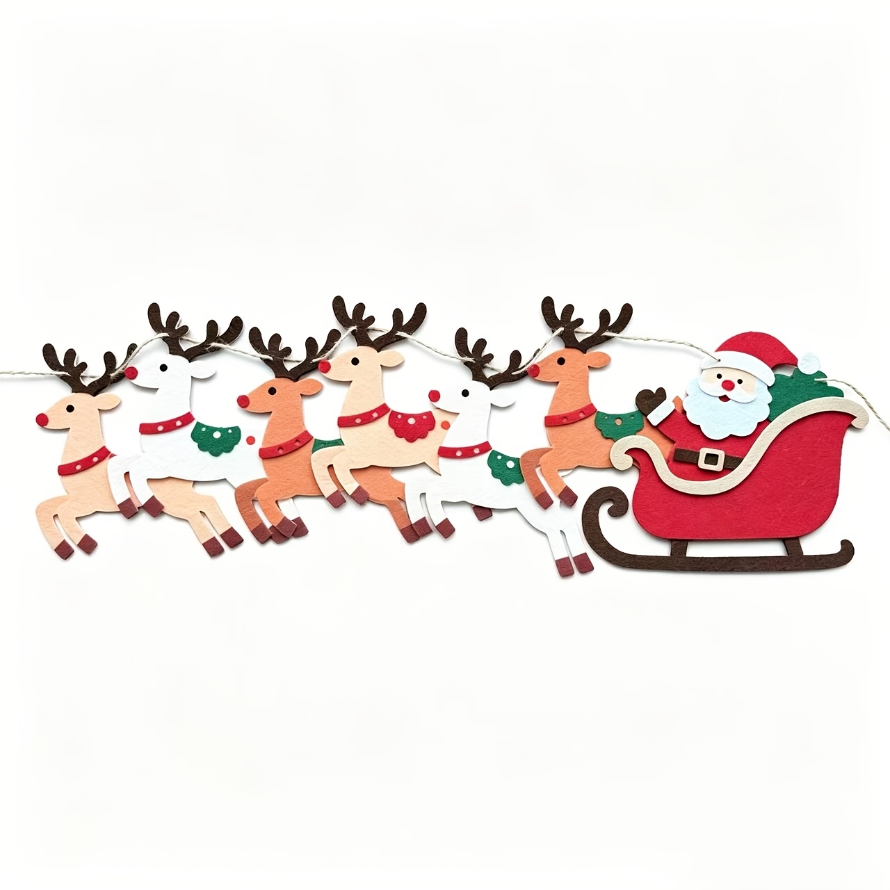 TEMU Bannière en bois Père Noël et , Ornement en bois Père Noël son traîneau de , Matériau épaissi, Décoration d'hiver à suspendre, Étagère de
