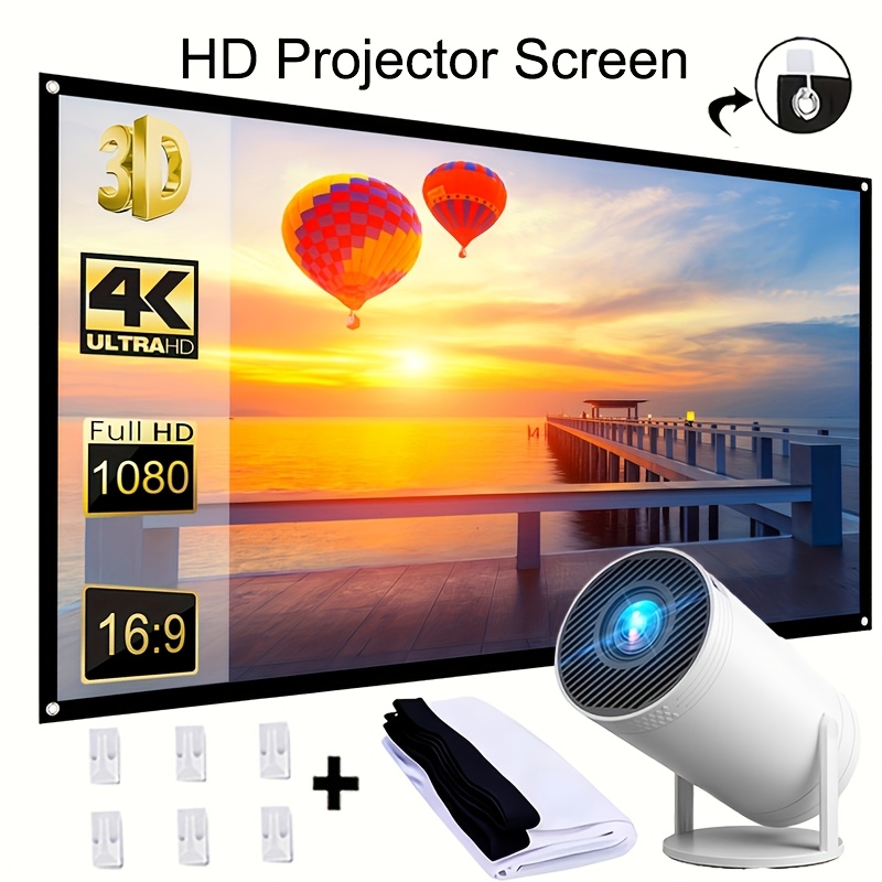 Image of 60-inch Hd Portable Projection Screen, Foldable High-definition Screen, Suitable For Outdoor Activities, Meetings, Parties, Lightweight Ultra-high-definition Display Screen (no Batteries/electronics)