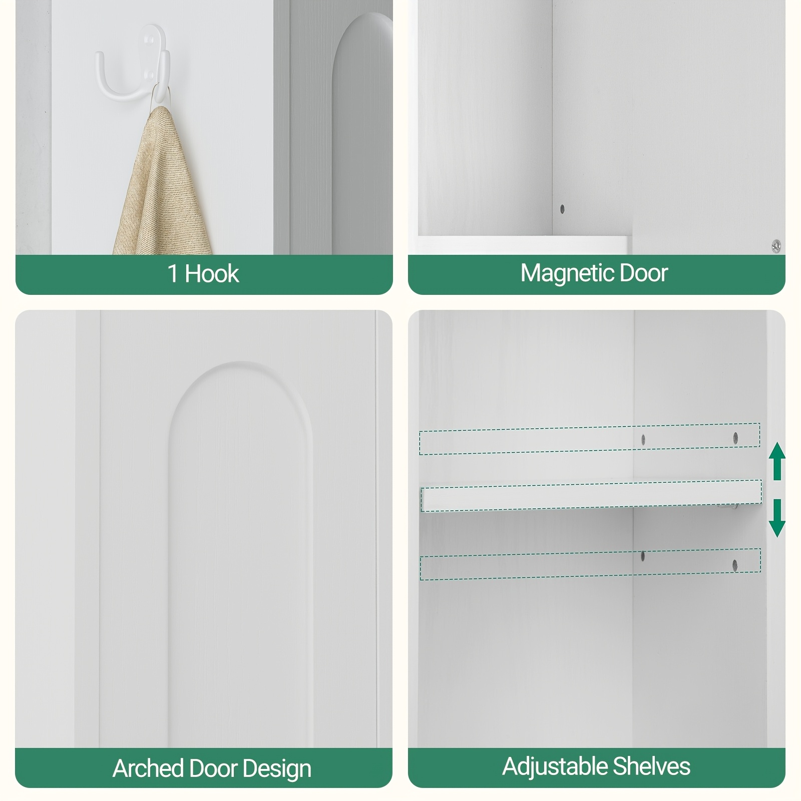 Tall Bathroom Cabinet with Adjustable Shelf and Drawer