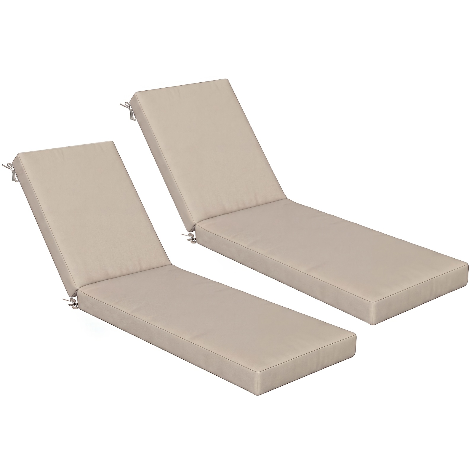 1pc 2pcs replacement chaise lounge cushion only waterproof outdoor patio pad with ties   in 5 colors