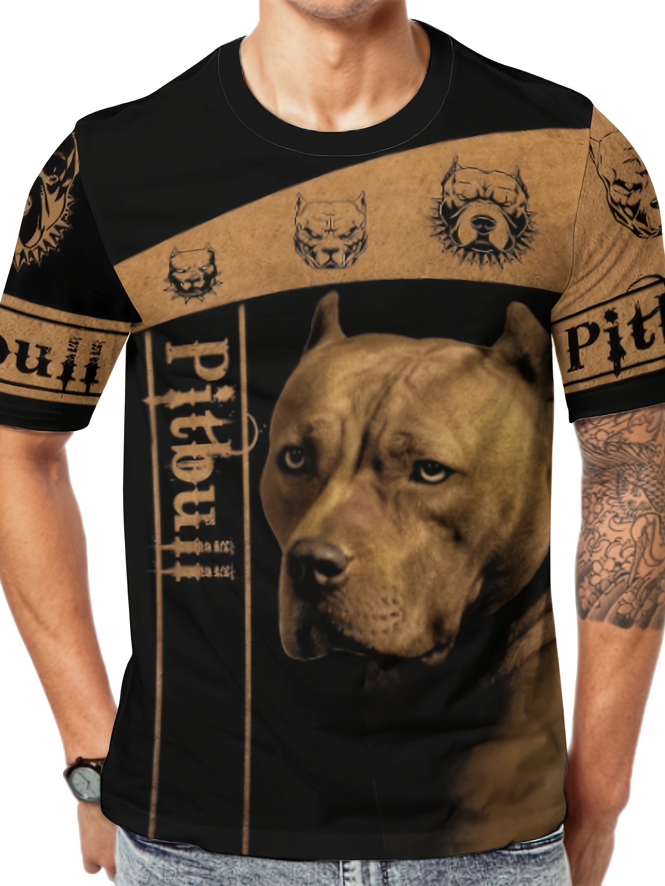 Pitbull Pride 3d Print T shirt Men s Comfort Short Sleeve Temu United Kingdom