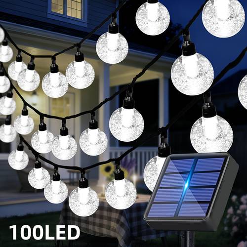 solar powered outdoor bubble ball string lights 14 3 9 3 7 garden decorative fairy lights 12 lighting with button control movie theme suitable for gardens trees weddings parties christmas and other occasions