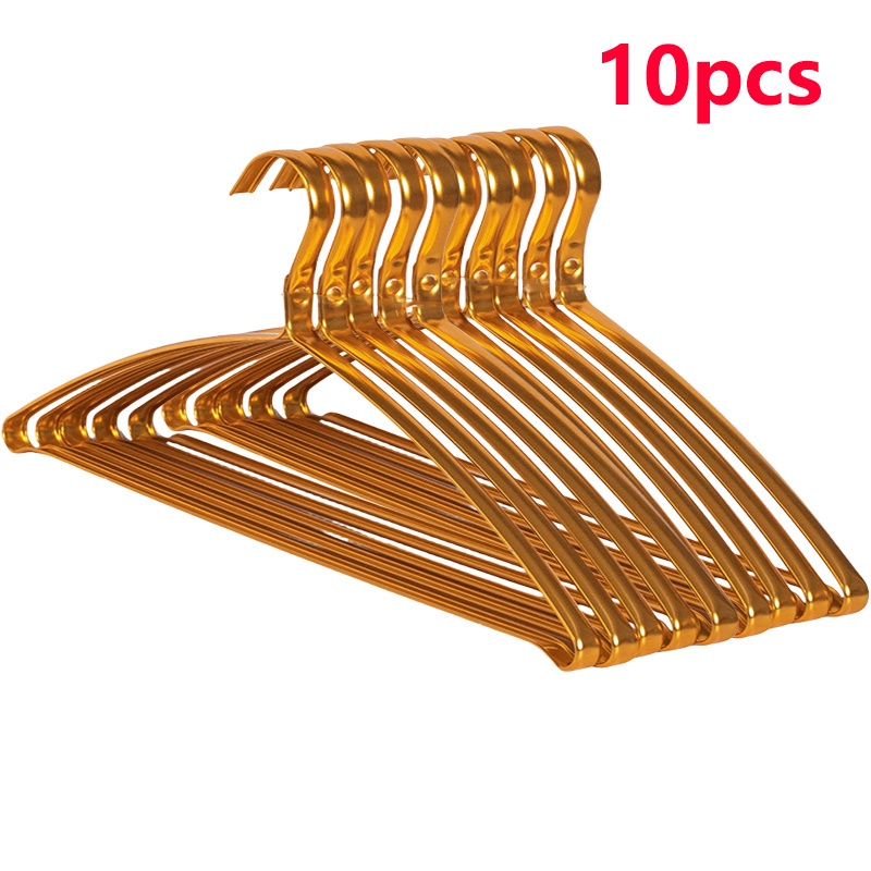 5/10pcs Durable Matte Golden Hangers - Smooth, Lightweight, Sturdy Metal Rack, Aesthetic Indoor Decor, Home Decor, Dorm, School, Bedroom, Bathroom Decor, Bedroom Decor